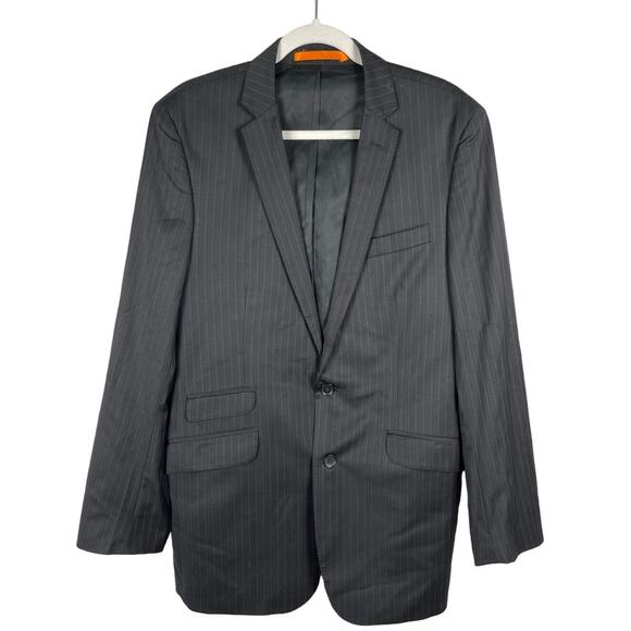 Ben Sherman Men’s 100% Wool Black & Gray Pinstripe Blazer Size 40 Long - Picture 1 of 10